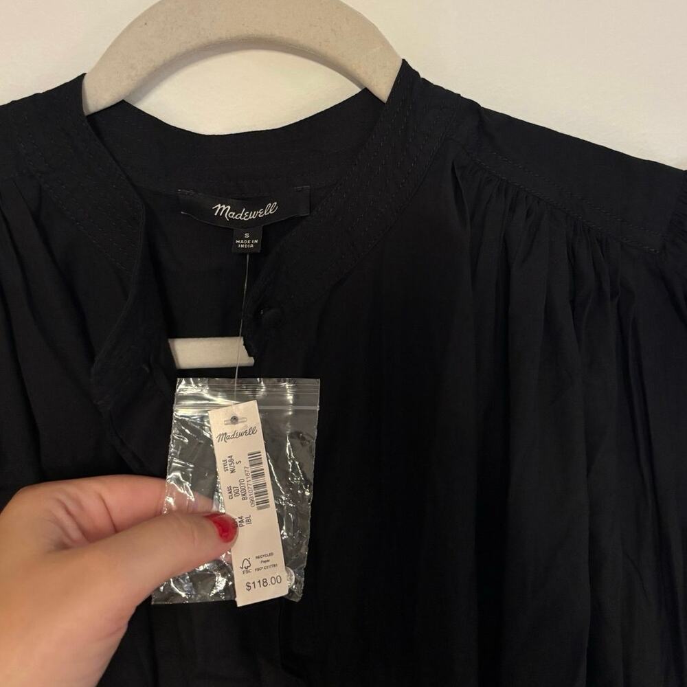 NWT Madewell Flutter Sleeve Button-Front Mini Dre… - image 5